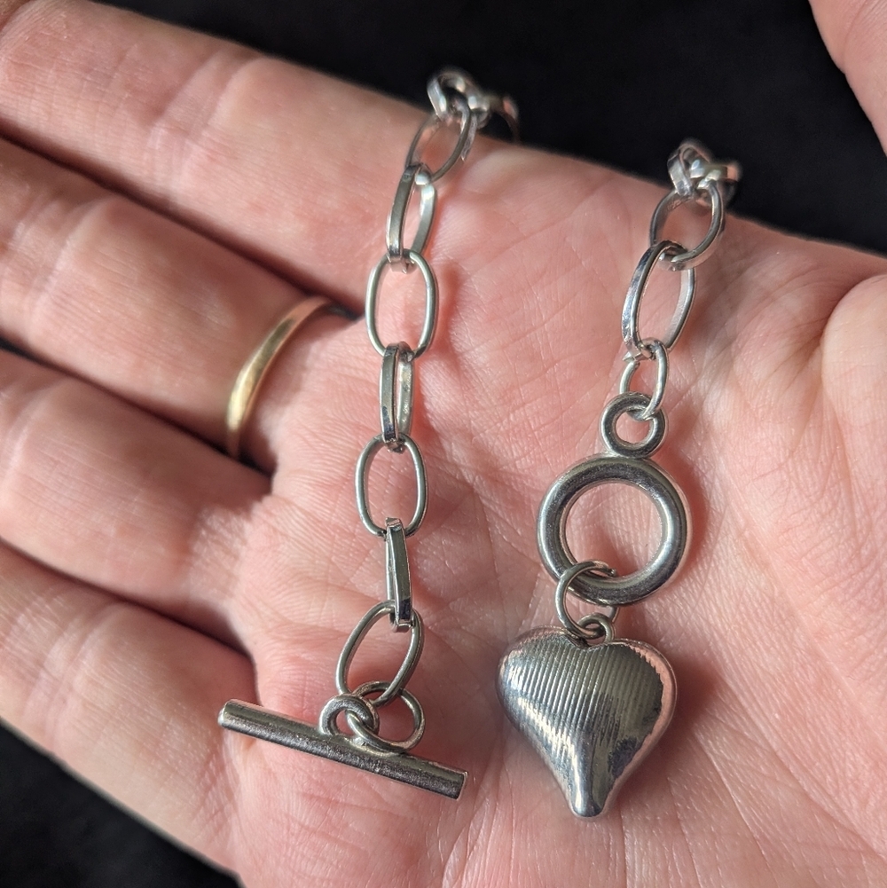 Pink Heart Charm With Chunky Linked Chain - Picture 3 of 5